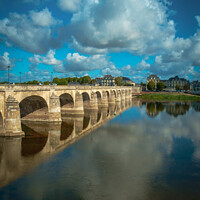 Buy canvas prints of Saumur, the River Loire on a sunny autumn day by Chris Rose