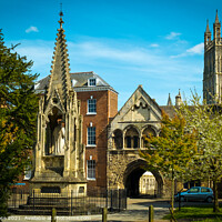 Buy canvas prints of Gloucester Cathedral, St Marys Gate by Chris Rose