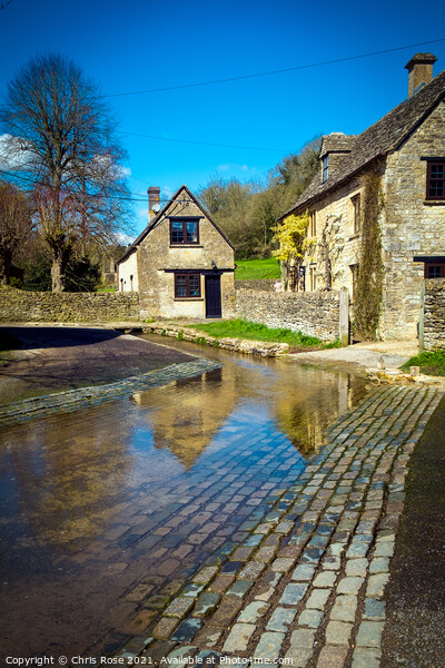 Duntisbourne Leer, Cotswolds cottages by the ford Picture Board by Chris Rose