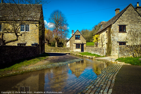 Duntisbourne Leer, Cotswolds cottages by the ford Picture Board by Chris Rose