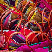 Buy canvas prints of Colourful shopping baskets by Chris Rose