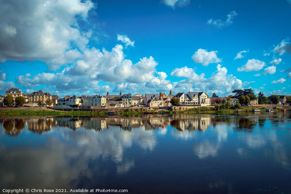Saumur, the River Loire on a sunny autumn day Picture Board by Chris Rose