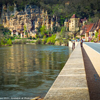 Buy canvas prints of La Roque-Gageac on the Dordogne River by Chris Rose