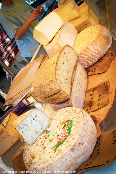 Cajarc, street market cheeses Picture Board by Chris Rose