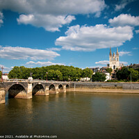 Buy canvas prints of Angers, river and cathedral by Chris Rose