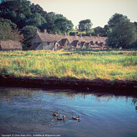 Buy canvas prints of Bibury, Cotswold cottages by Chris Rose