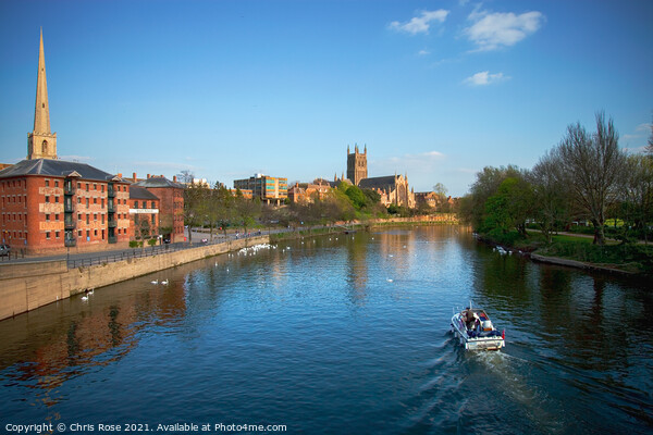 River Severn by Worcester Cathedral Picture Board by Chris Rose