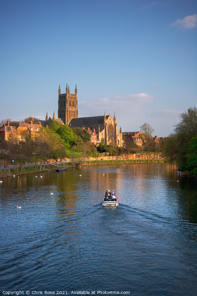 River Severn by Worcester Cathedral Picture Board by Chris Rose