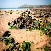 Buy canvas prints of Manorbier beach by Chris Rose