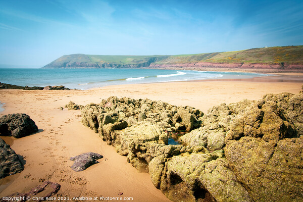Manorbier Bay Picture Board by Chris Rose