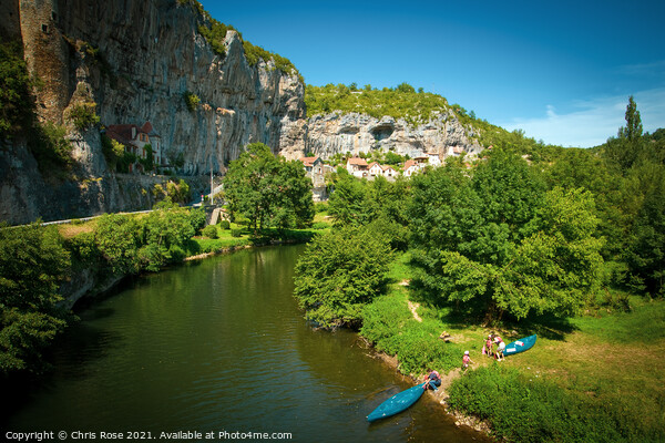 France, kayaks on the River Cele at Cabrerets Picture Board by Chris Rose