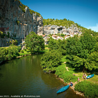 Buy canvas prints of France, kayaks on the River Cele at Cabrerets by Chris Rose