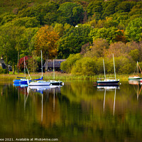 Buy canvas prints of Coniston Water on a tranquil early autumn morning by Chris Rose