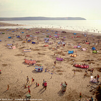 Buy canvas prints of Woolacombe, crowded beach by Chris Rose