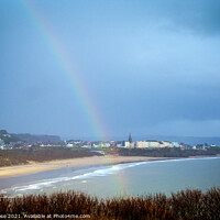Buy canvas prints of Tenby, a real rainbow view over South Beach by Chris Rose