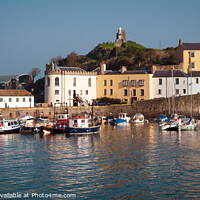 Buy canvas prints of Tenby, pastel coloured buildings line the harbour by Chris Rose