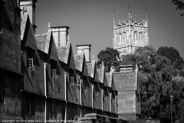 Chipping Campden, Almshouses and church Picture Board by Chris Rose