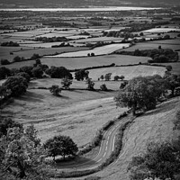 Buy canvas prints of Coaley Peak Viewpoint, winding road by Chris Rose