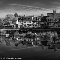Buy canvas prints of Tewkesbury, idyllic riverside cottages by Chris Rose
