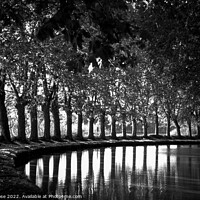 Buy canvas prints of Canal du Midi at Capestang by Chris Rose