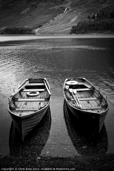 Buttermere, rowing boats Picture Board by Chris Rose