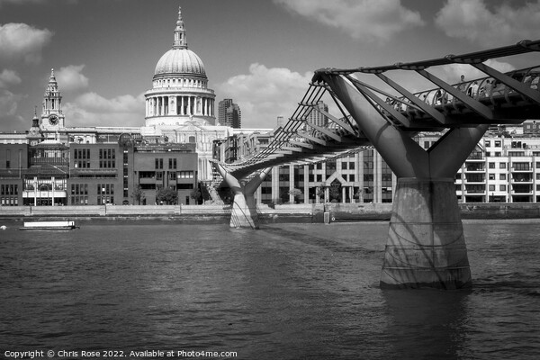 London Bankside, St Pauls view Picture Board by Chris Rose