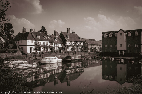 Tewkesbury riverside cottages Picture Board by Chris Rose