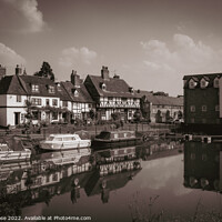 Buy canvas prints of Tewkesbury riverside cottages by Chris Rose