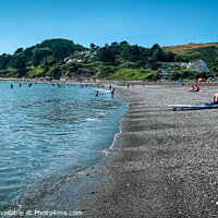Buy canvas prints of Busy Seaton beach, Cornwall by Chris Rose