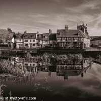 Buy canvas prints of Tewkesbury cottages by the river by Chris Rose