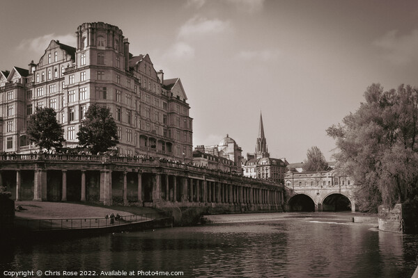 Bath. Pulteney Bridge on the River Avon Picture Board by Chris Rose