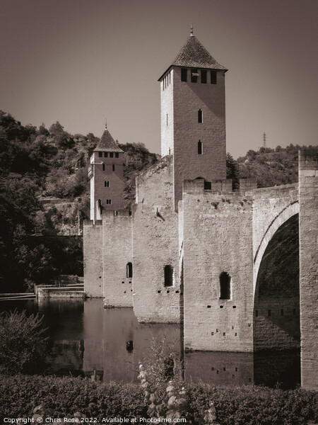 Cahors. Pont Valentre fortified bridge Picture Board by Chris Rose