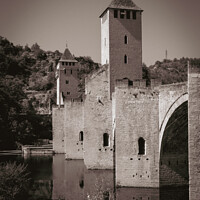 Buy canvas prints of Cahors. Pont Valentre fortified bridge by Chris Rose