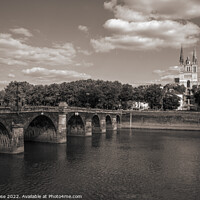 Buy canvas prints of Angers, river and cathedral by Chris Rose