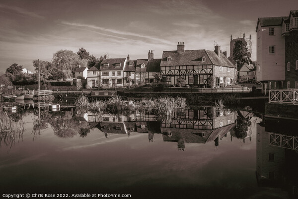 Tewkesbury, cottages near Abbey Mill Picture Board by Chris Rose