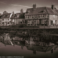 Buy canvas prints of Tewkesbury cottages near Abbey Mill by Chris Rose