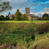 Buy canvas prints of Tewkesbury Abbey on a beautiful October afternoon by Chris Rose