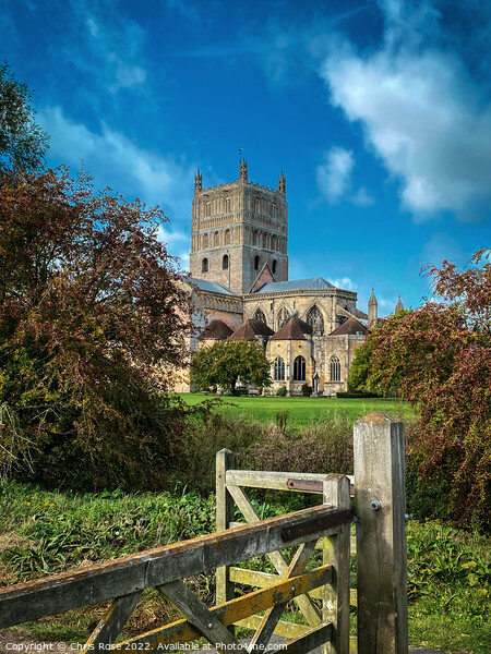 Tewkesbury Abbey on a beautiful October afternoon Picture Board by Chris Rose