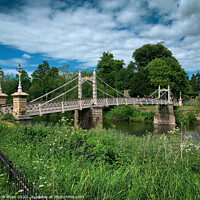 Buy canvas prints of Victoria Bridge across the River Wye in Hereford by Chris Rose