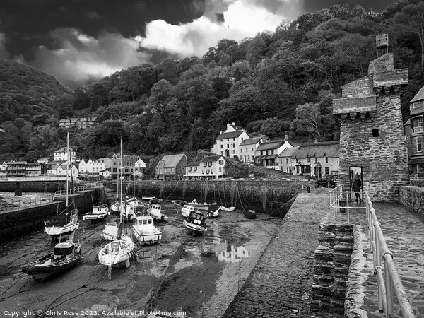 Lynmouth Harbour Picture Board by Chris Rose