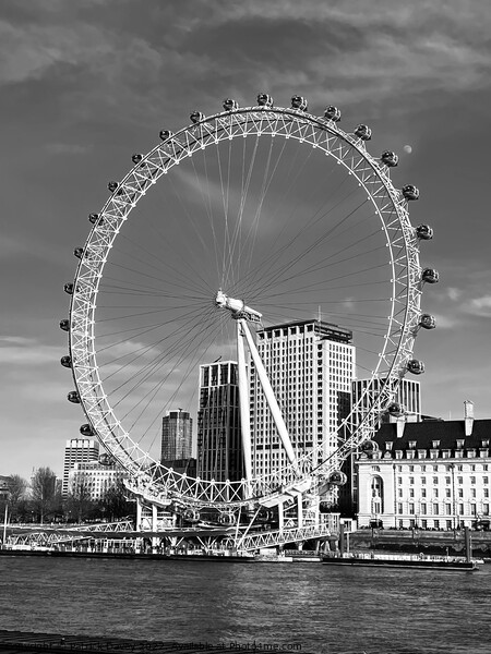 London eye in monochrome Picture Board by Patrick Davey