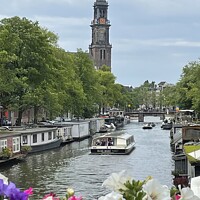 Buy canvas prints of Amsterdam canals in summer by Patrick Davey