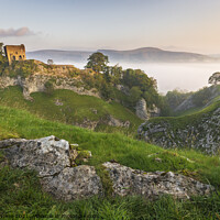 Buy canvas prints of Majestic Peveril Castle by Steven Nokes