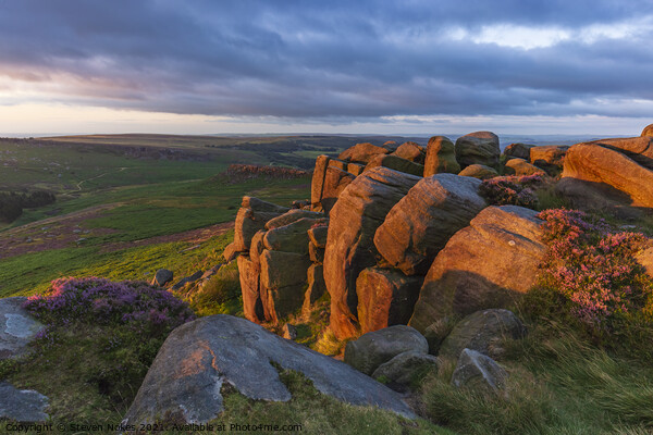 Majestic Sunrise at Higger Tor Picture Board by Steven Nokes