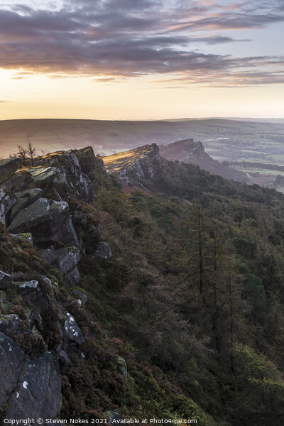 Majestic Sunrise Over The Roaches Picture Board by Steven Nokes