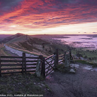 Buy canvas prints of Majestic sunrise at Mam Tor Gate by Steven Nokes