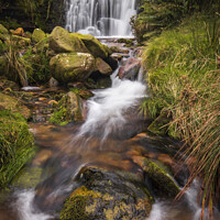 Buy canvas prints of Majestic Waterfall in Kinder Scout by Steven Nokes