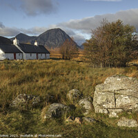 Buy canvas prints of Majestic Black Rock Cottage in Glencoe by Steven Nokes