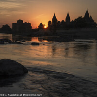 Buy canvas prints of Majestic Orchha Temple Ruins at Sunset by Steven Nokes