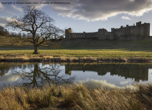 Majestic Alnwick Castle at Sunset Picture Board by Steven Nokes